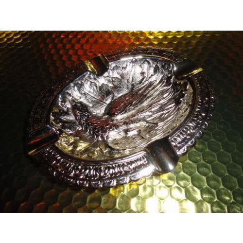Bird style brass chromed plated ashtray 7" L x 5.5" W