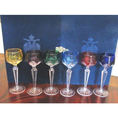 FABERGE Set of 6 Colored Lausanne Liqueur Glasses