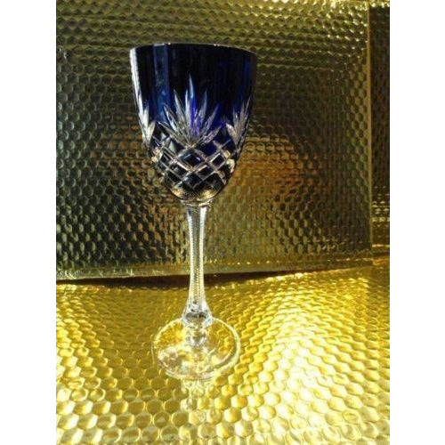 Faberge Odessa Cobalt Blue Hock Crystal Goblet without box