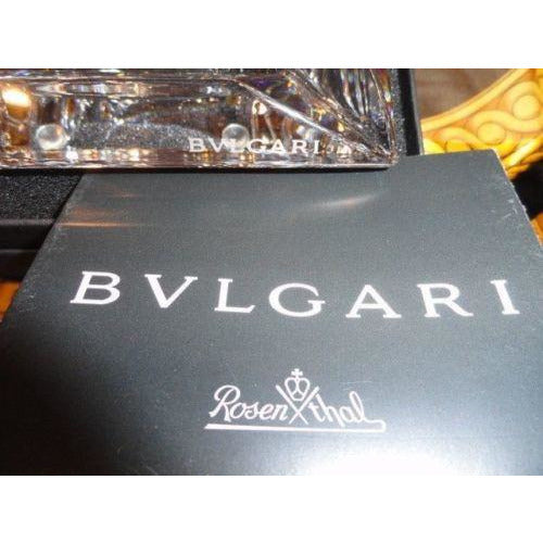 Bvlgari Crystal Ashtray by Rosenthal measures 5.5" x 5.5" square opened box