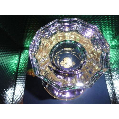 Faberge cut crystal ice bucket 6 1/8” tall, 8” wide, signed on the bottom