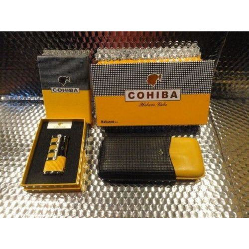 Black & Gold Leather  Case with  Pocket Lighter new in boxes