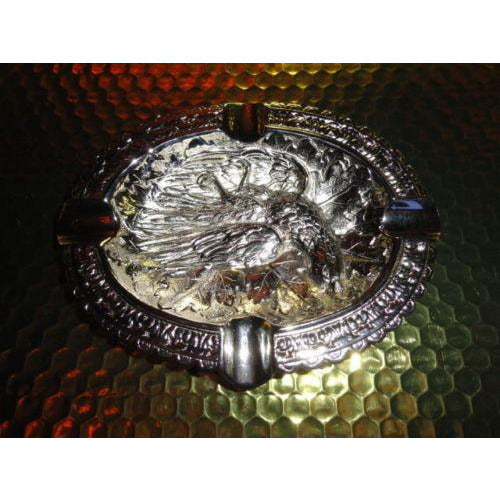 Bird style brass chromed plated ashtray 7" L x 5.5" W
