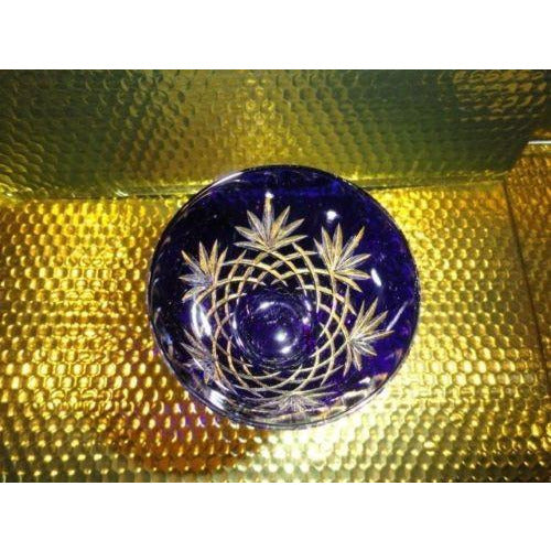 Faberge Odessa Cobalt Blue Hock Crystal Goblet without box