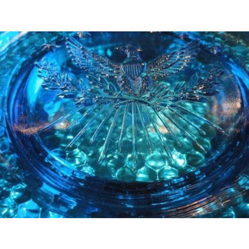 cigar ashtray in electric blue 9.25" diameter preowned good  condition