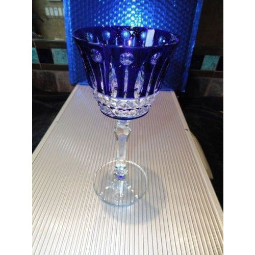 Faberge Xenia Cobalt Blue Crystal Wine Glass without box