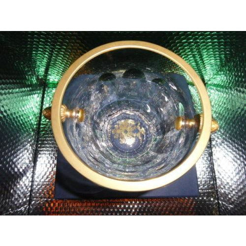 Faberge cut crystal ice bucket 6 1/8” tall, 8” wide, signed on the bottom