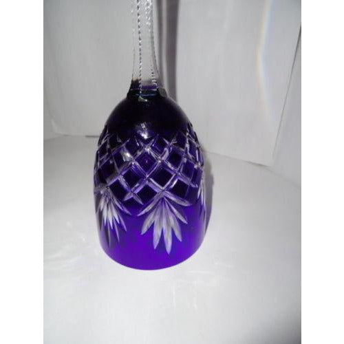 Faberge Odessa Cobalt Blue Hock Crystal Goblet without box