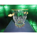 Faberge cut crystal ice bucket 6 1/8” tall, 8” wide, signed on the bottom