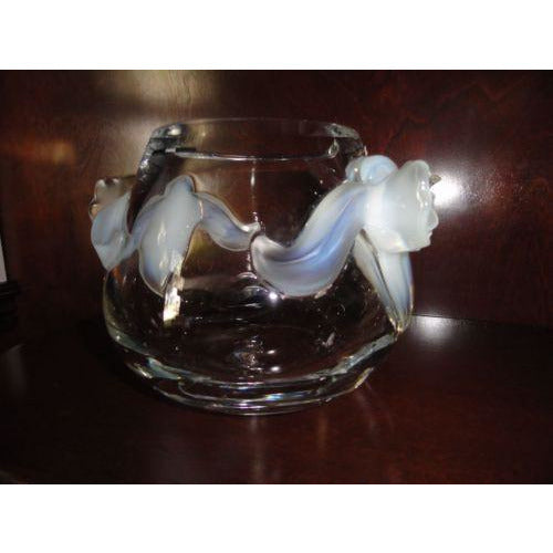Lalique Crystal Orchidee Vase Clear - Opalescent Orchids in the original box
