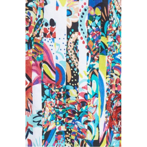 Robert Graham Terraferma Psychedelic Collage Short Sleeve Shirt — Medium