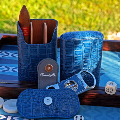 Brizard and Co. The "V" Cutter - Indigo Croco Pattern