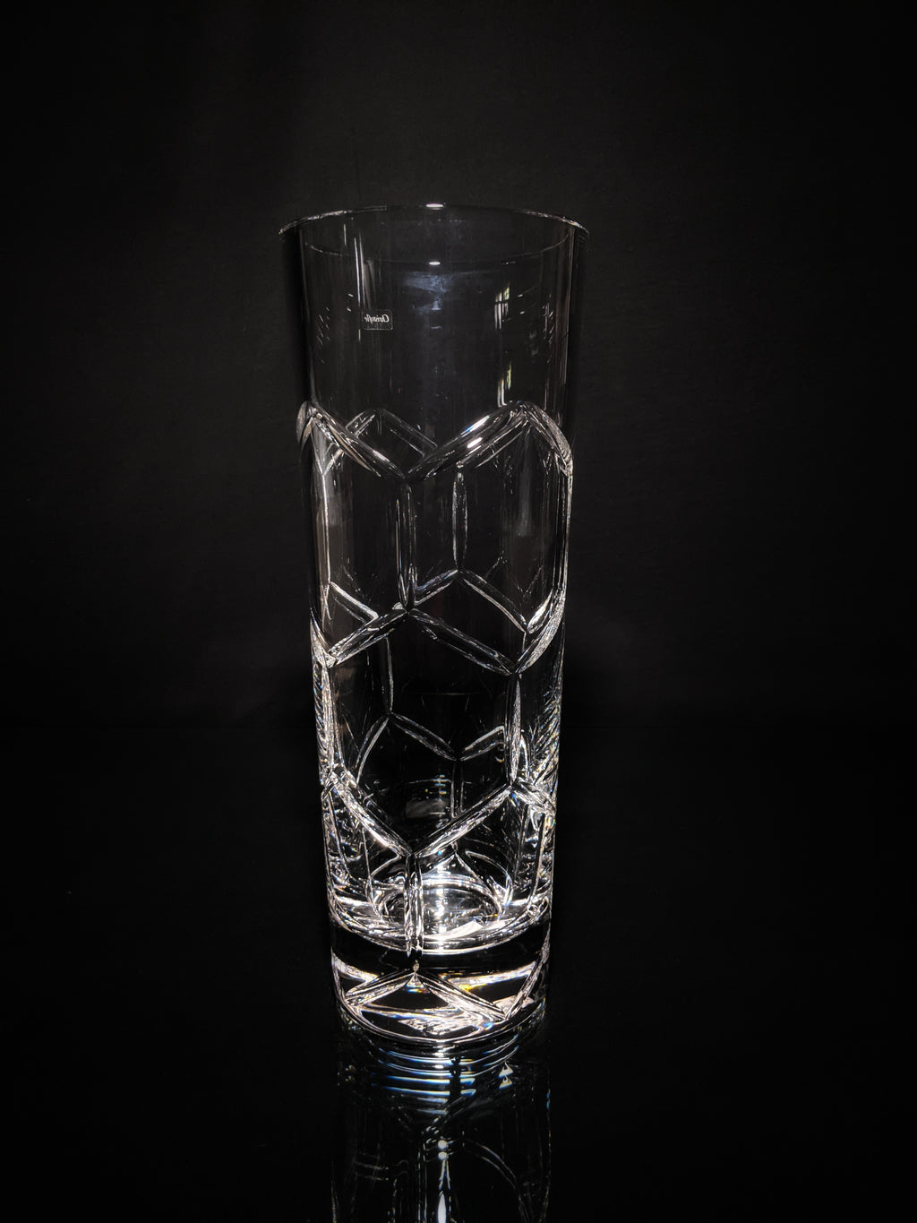 Christofle Madison Clear Crystal Tall Vase 16" H NIB