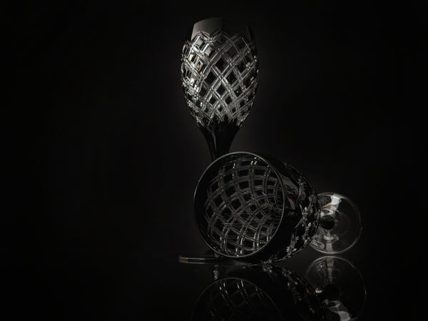 AJKA Athenee Black Onyx Crystal Goblets