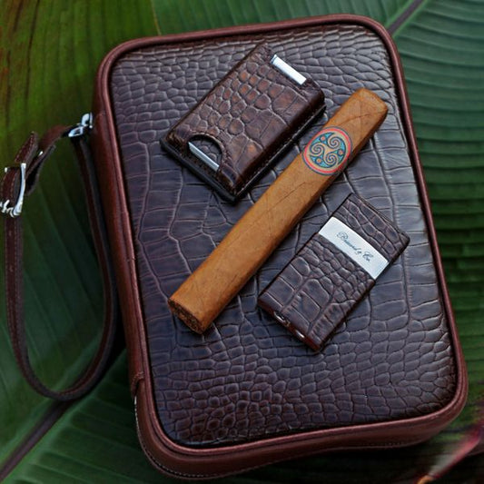 Brizard and Co. Havana Traveler - Croco Pattern Tobacco