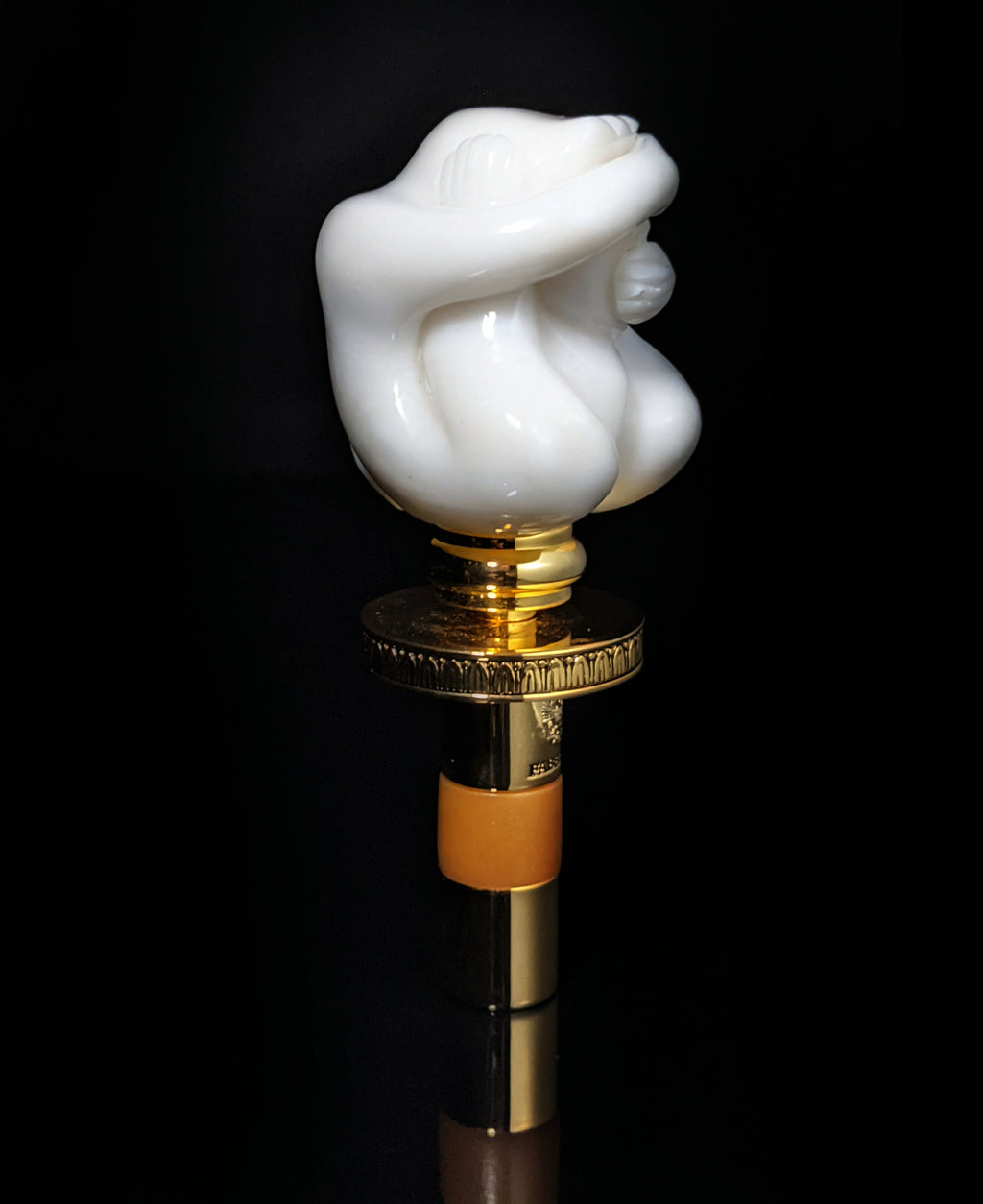 Faberge Monkey Hear No Evil -See No Evil Bottle Stopper NIB