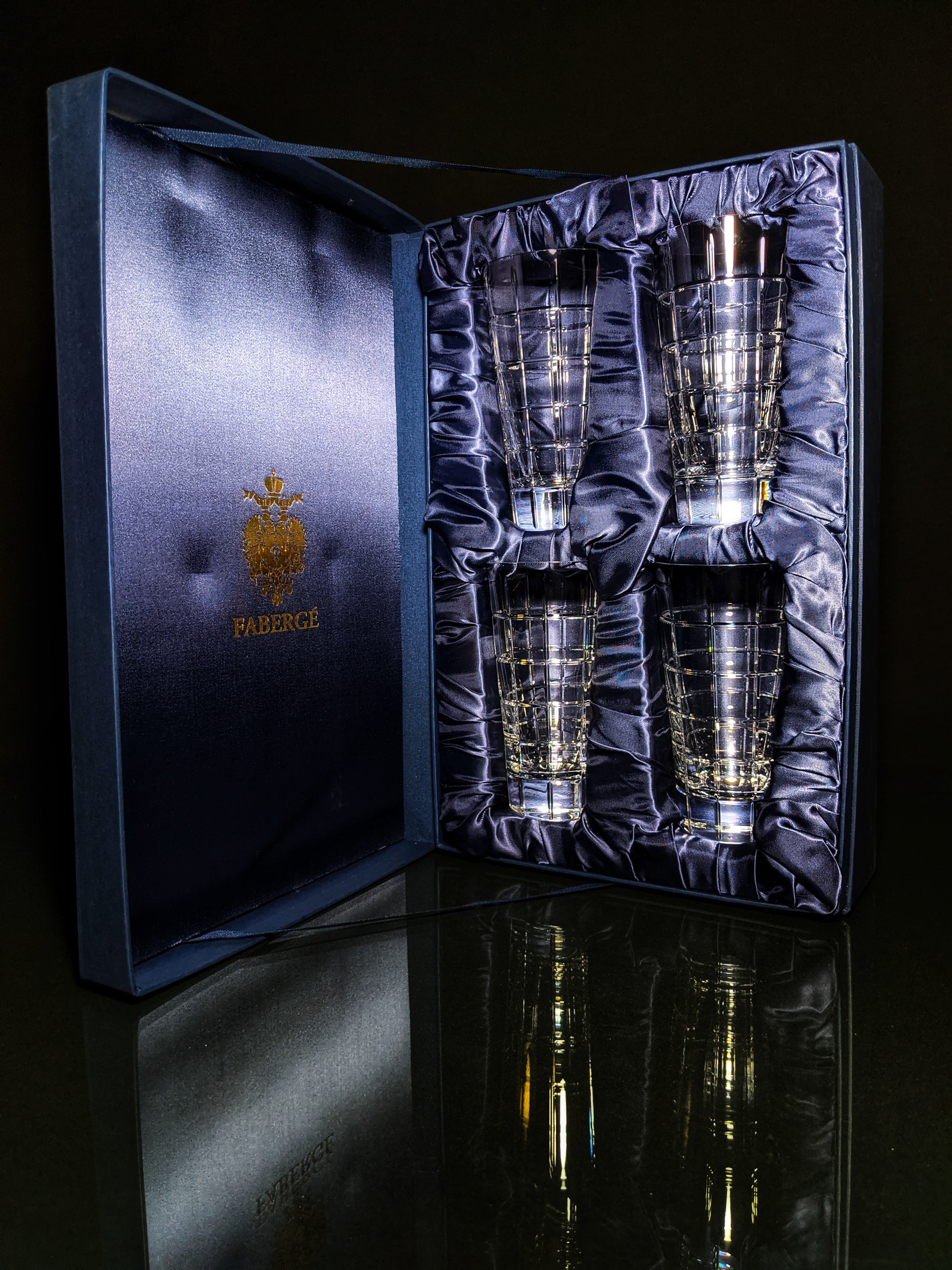 Faberge Metropolitan Tall Clear Crystal Glasses
