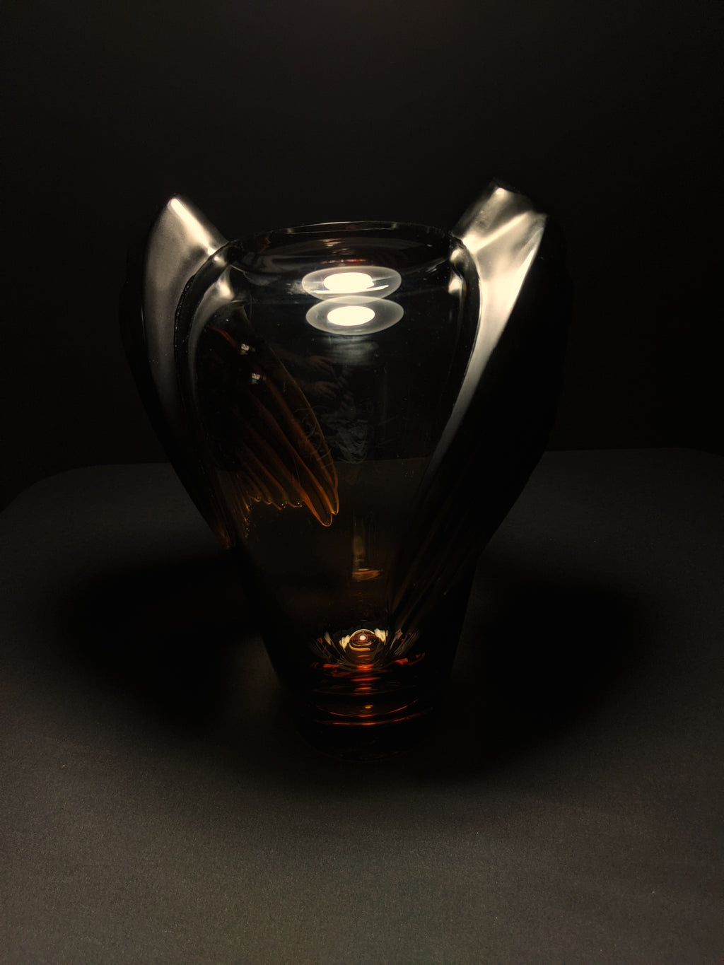 LALIQUE "Marrakech" Vintage Sculptural Art Glass Vase by Marie-Claude Lalique