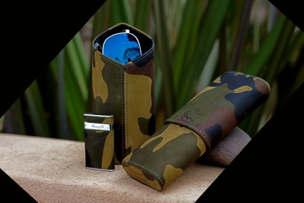 Brizard and Co. The Luxury Eyewear Stand - Camouflage Leather