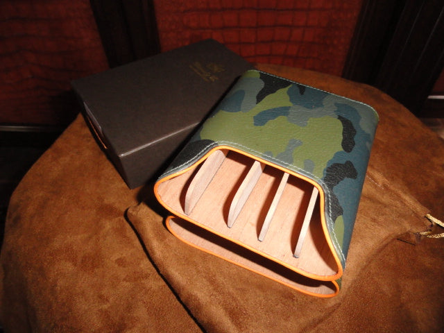 Brizard and Co. Golfer’s Case (Show Band 5) — Camouflage & Orange Leather, New in Box