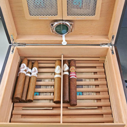 Brizard & Co. The "Airflow" Cigar Humidor - Croco Pattern Tobacco (60/70 Count)