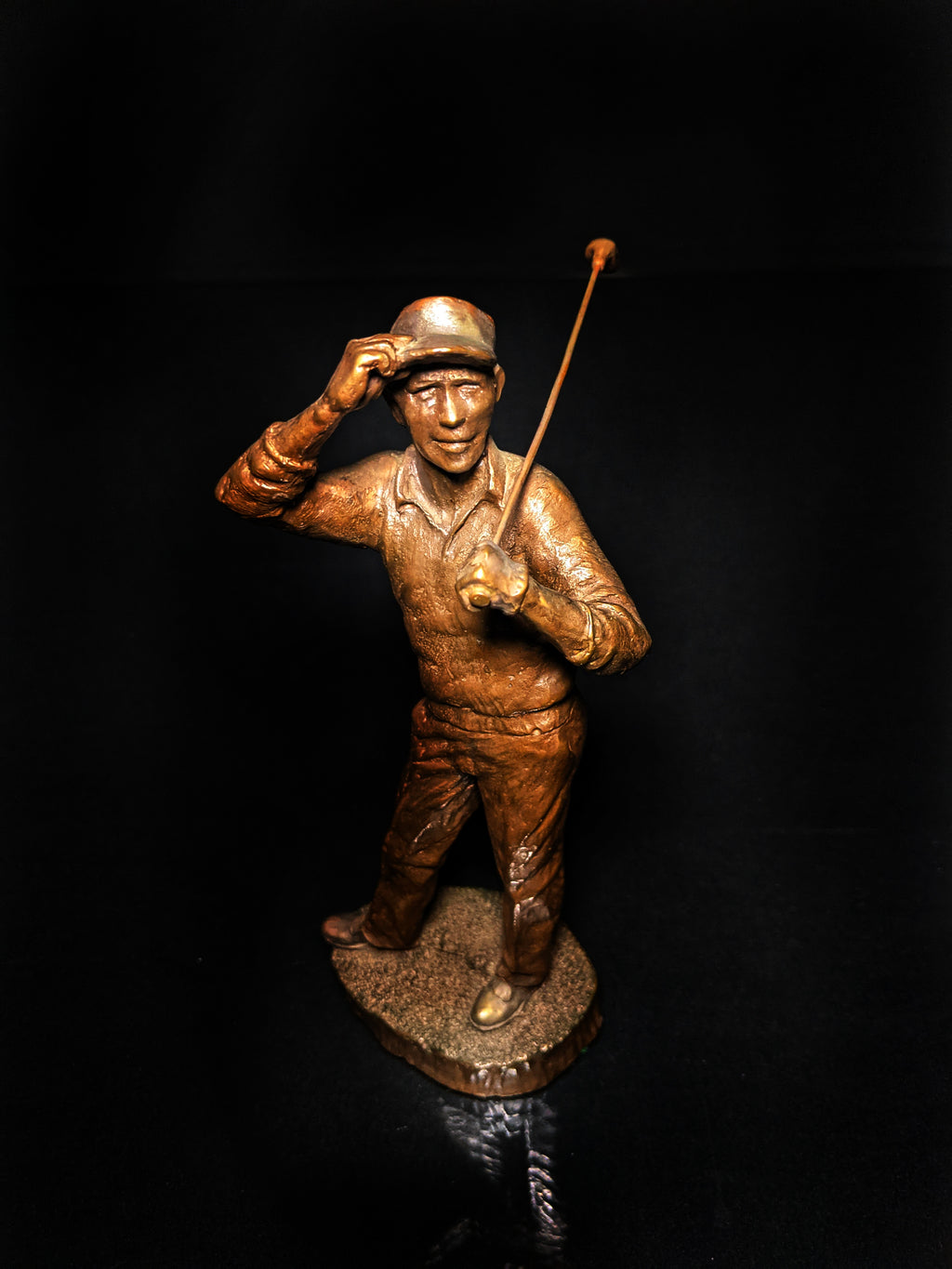 Mark Hopkins Bronze Golf Series Sculpture called " Down the Middle  " Made in USA