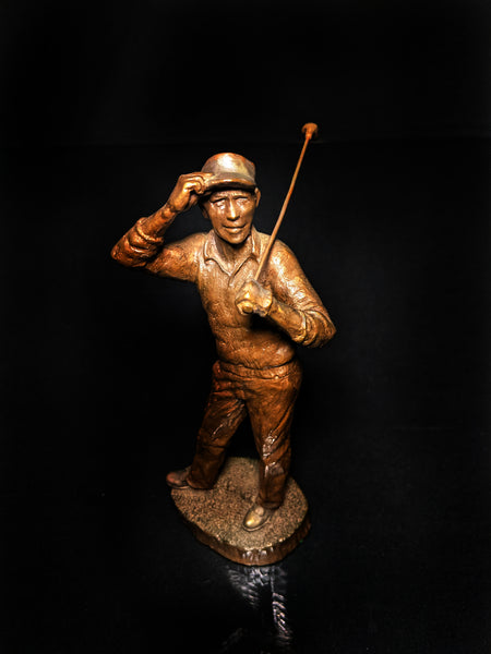 Mark Hopkins Bronze Golf Series Sculpture called " Down the Middle  " Made in USA