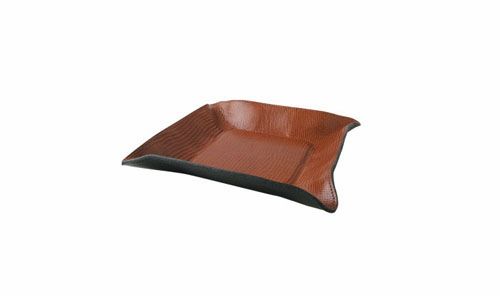 Brizard and Co. The "Valet" Leather Tray - Lizard Pattern Havana