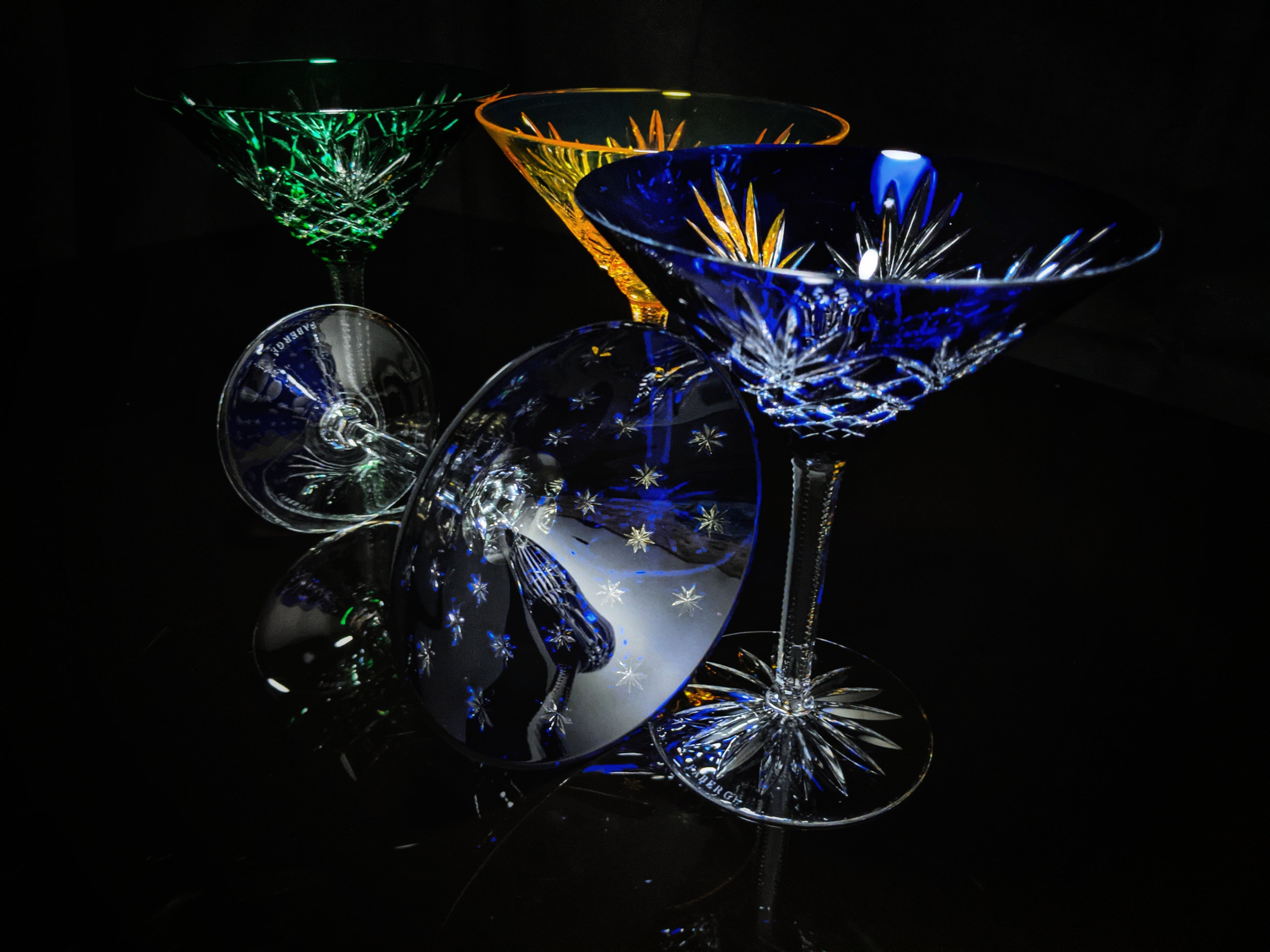 Faberge Martini Crystal Colored Glasses