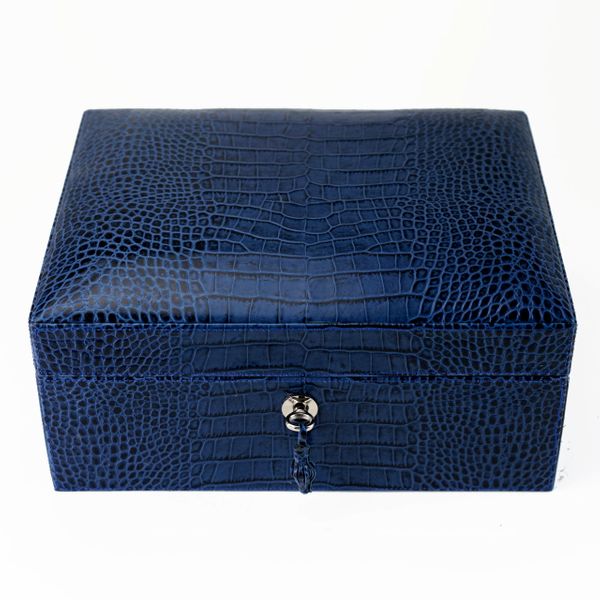Brizard and co. The "Airflow" Cigar Humidor - Indigo Croco Pattern (30/40 Count)