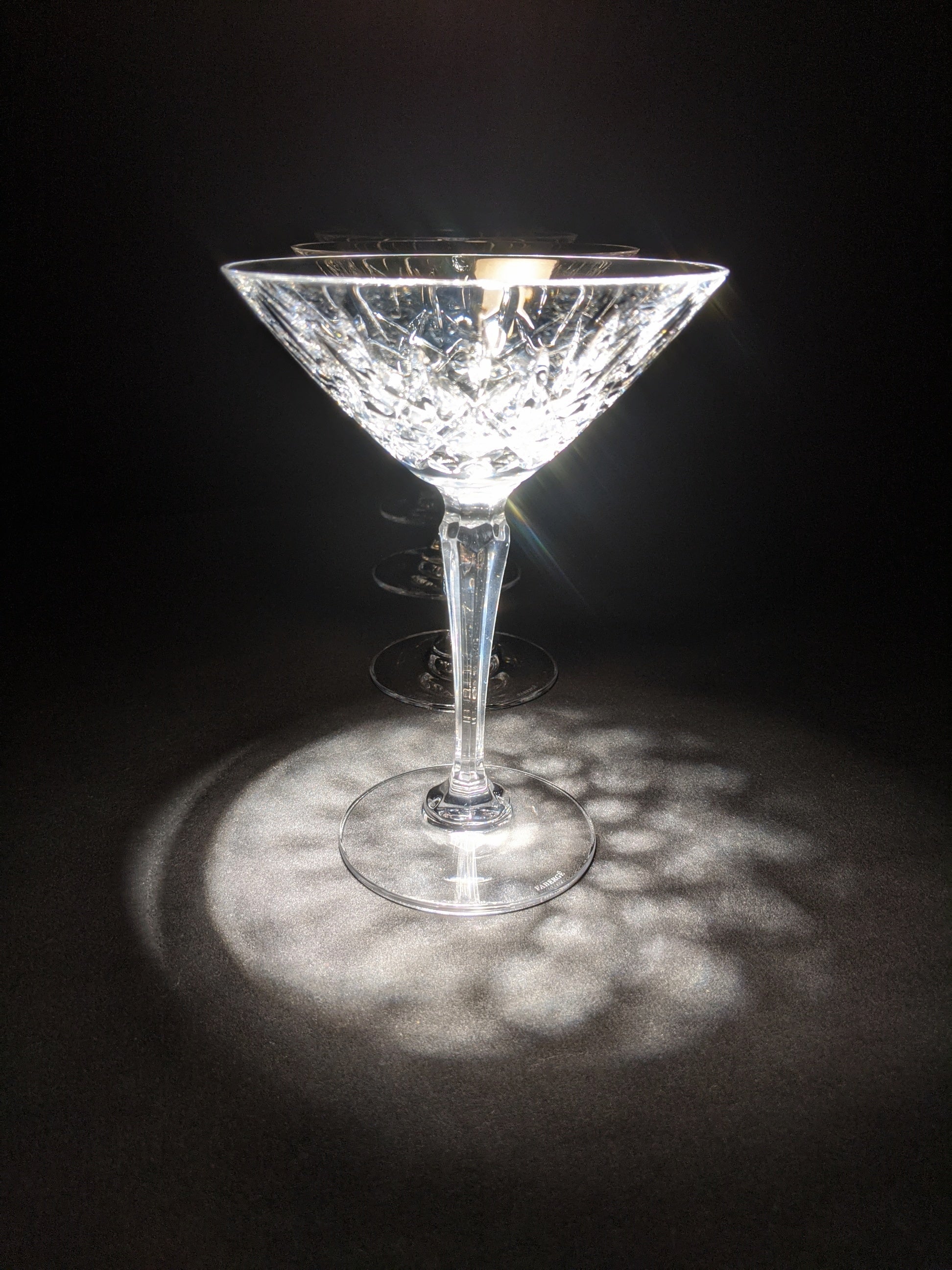 Faberge Clear Crystal Martini Glasses