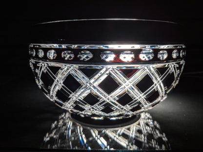 Black Crystal Clear Cut Bowl 9" diameter