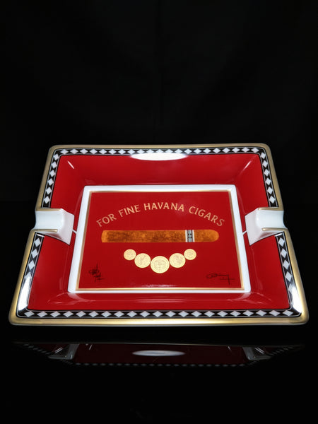 Elie Bleu Medals Red Ashtray new in the original box made in France