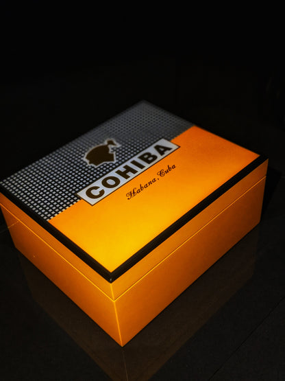 cohiba humidor comes with locking lid and key plus glass  ashtray