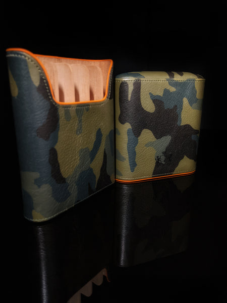 Brizard and Co Golfer's Case  ( Showband 5 ) Camouflage and Orange Leather NIB