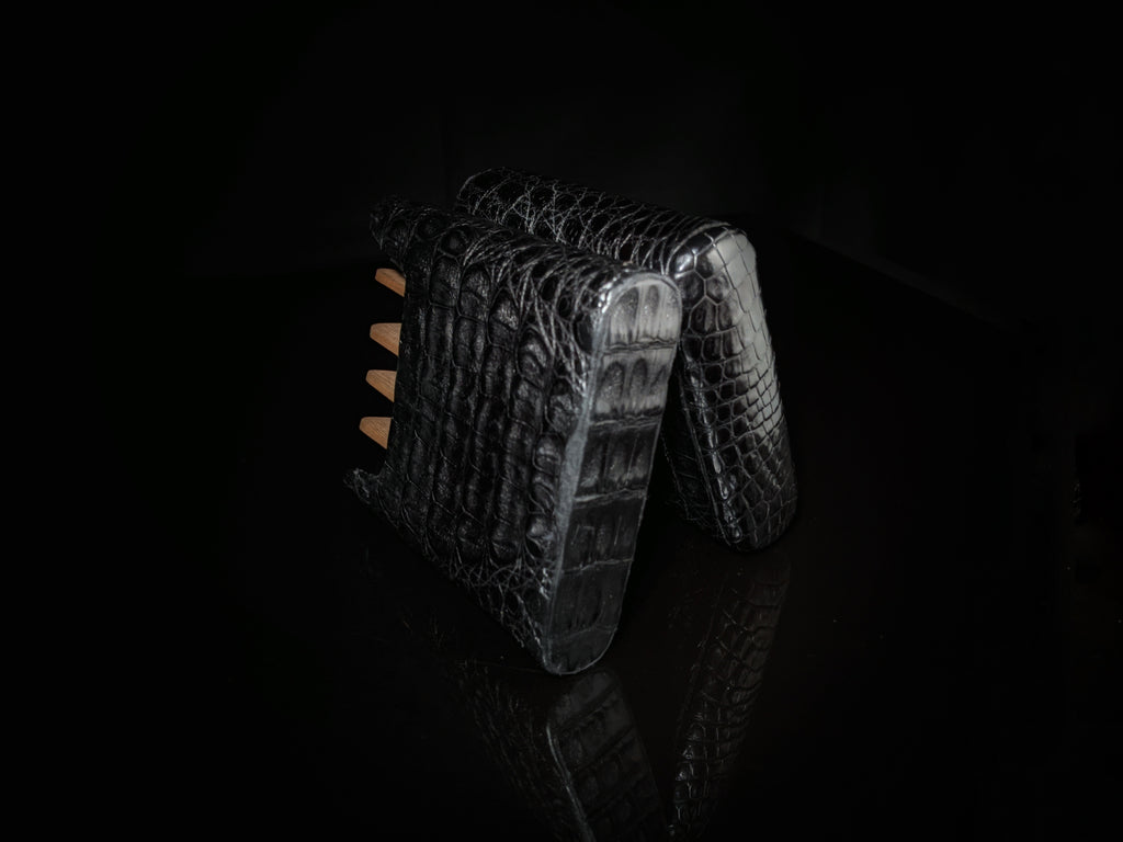Brizard and Co Black Caiman Aligator Golfers Case