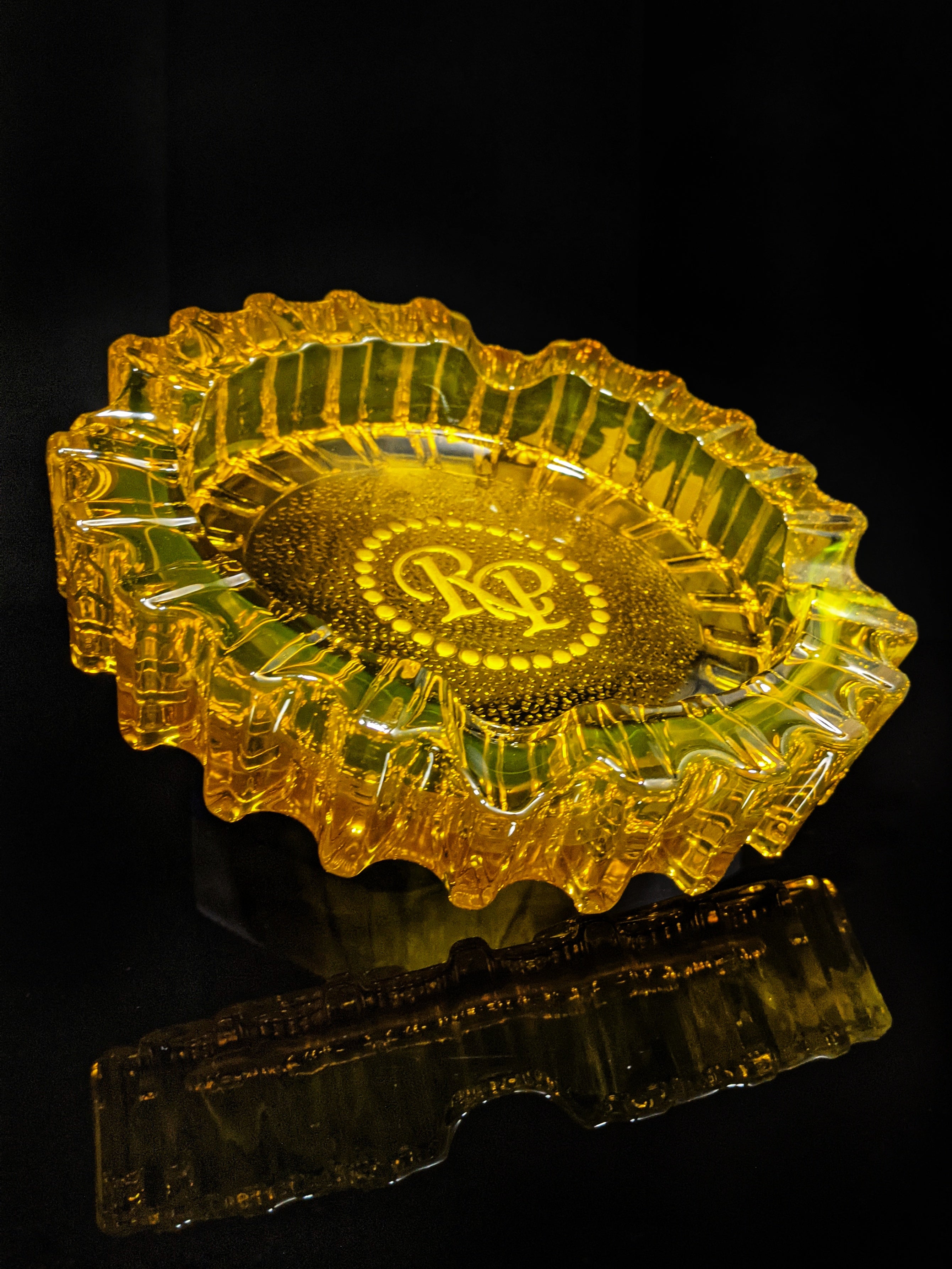 Rocky Patel Amber Heavy Duty  Glass Ashtray