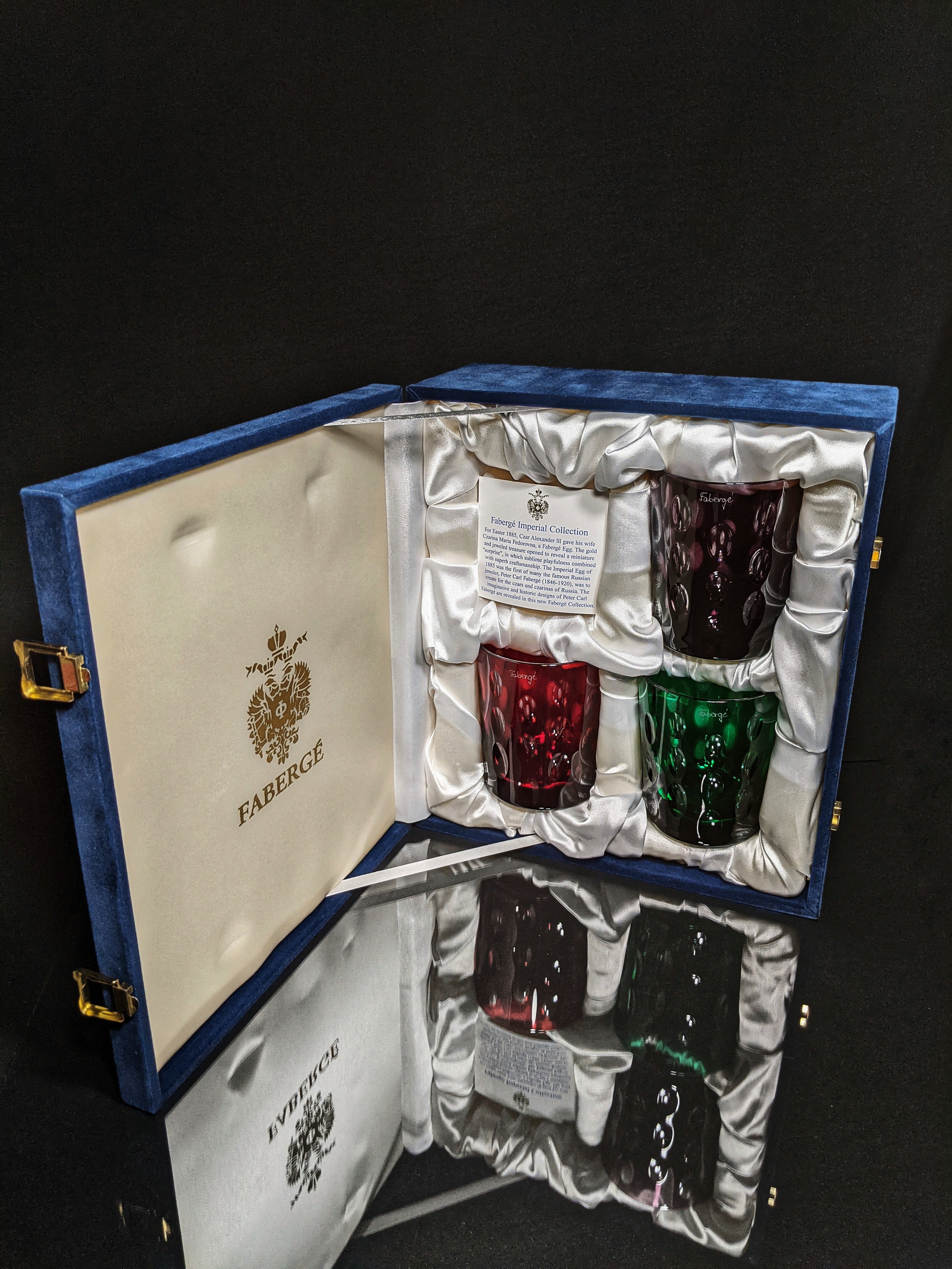 Faberge Colored Crystal Bubble Glasses