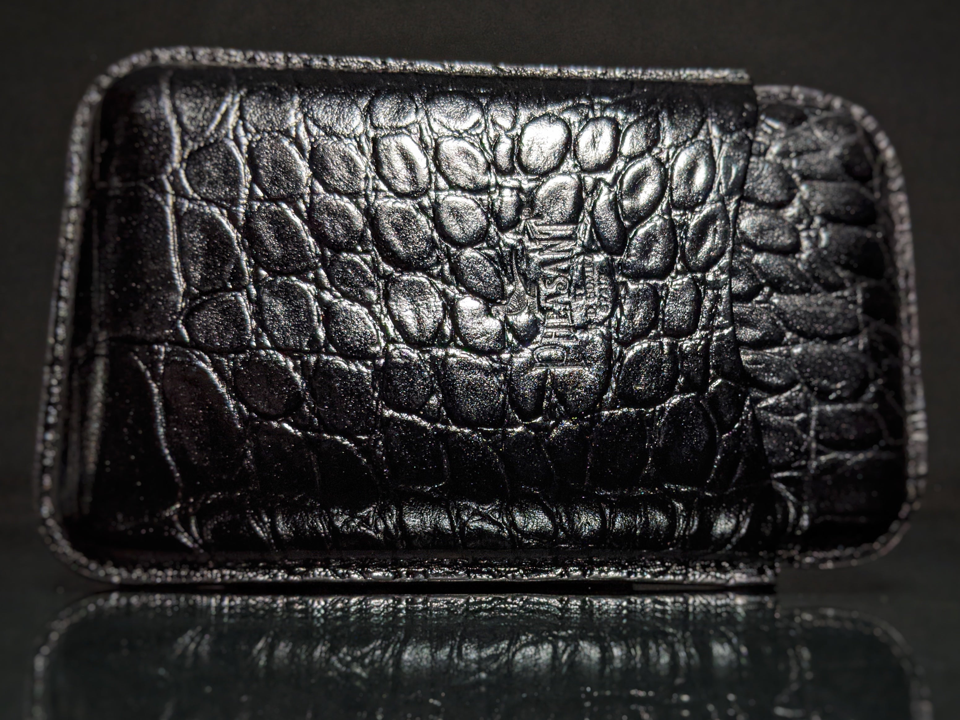 Pheasant by RD Gomez Black Croc Embossed Leather  Case