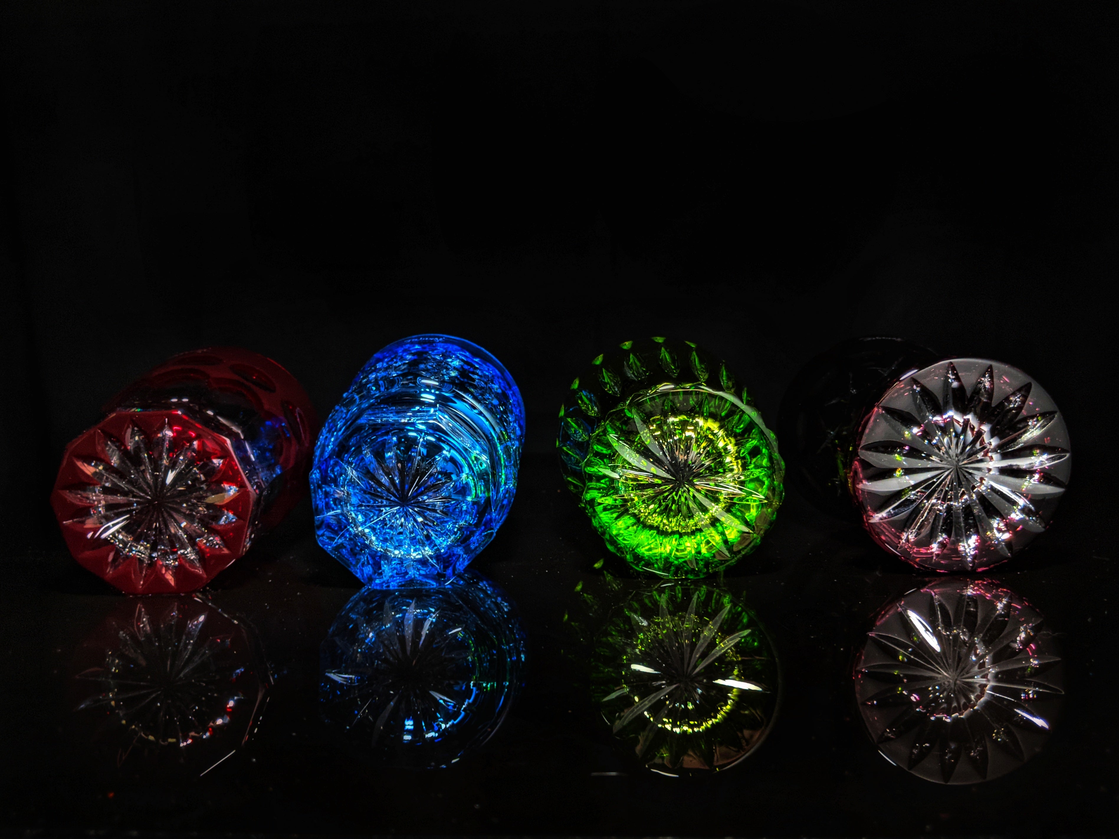 Fabergé Crystal Colored Glasses — Set of 4