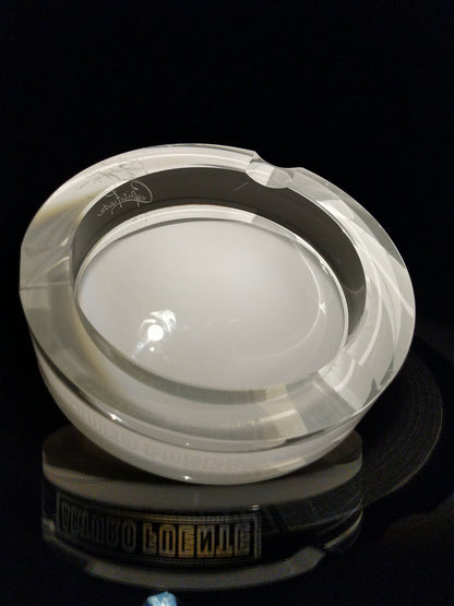 Arturo Fuente custom heavy clear glass ashtray. NIB 7 7/8" Diameter