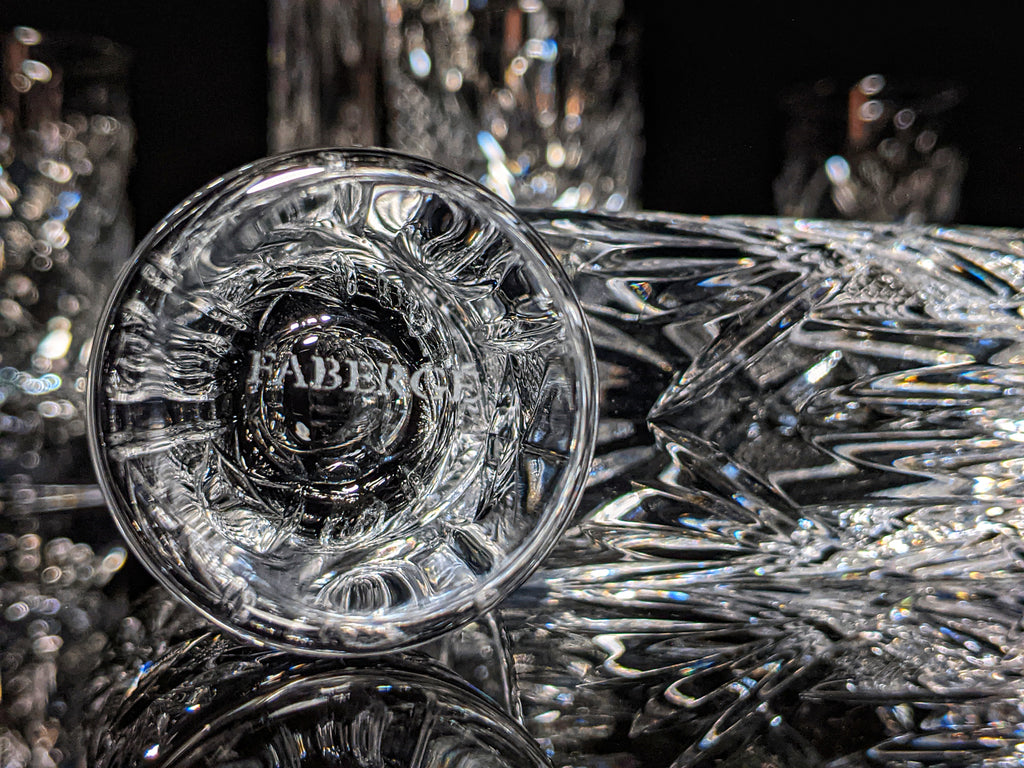 Fabergé Monte Carlo Crystal Vodka Decanter with 6 Shot Glasses