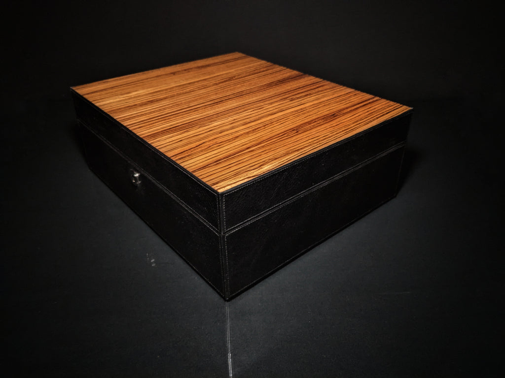 Brizard & Co - "Airflow" Cigar Humidor - Sunrise Black and Zebrawood 60 / 70 Count