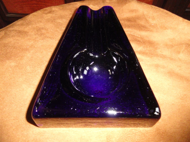 Comoy's Cobalt Blue Heavy Glass Ashtray