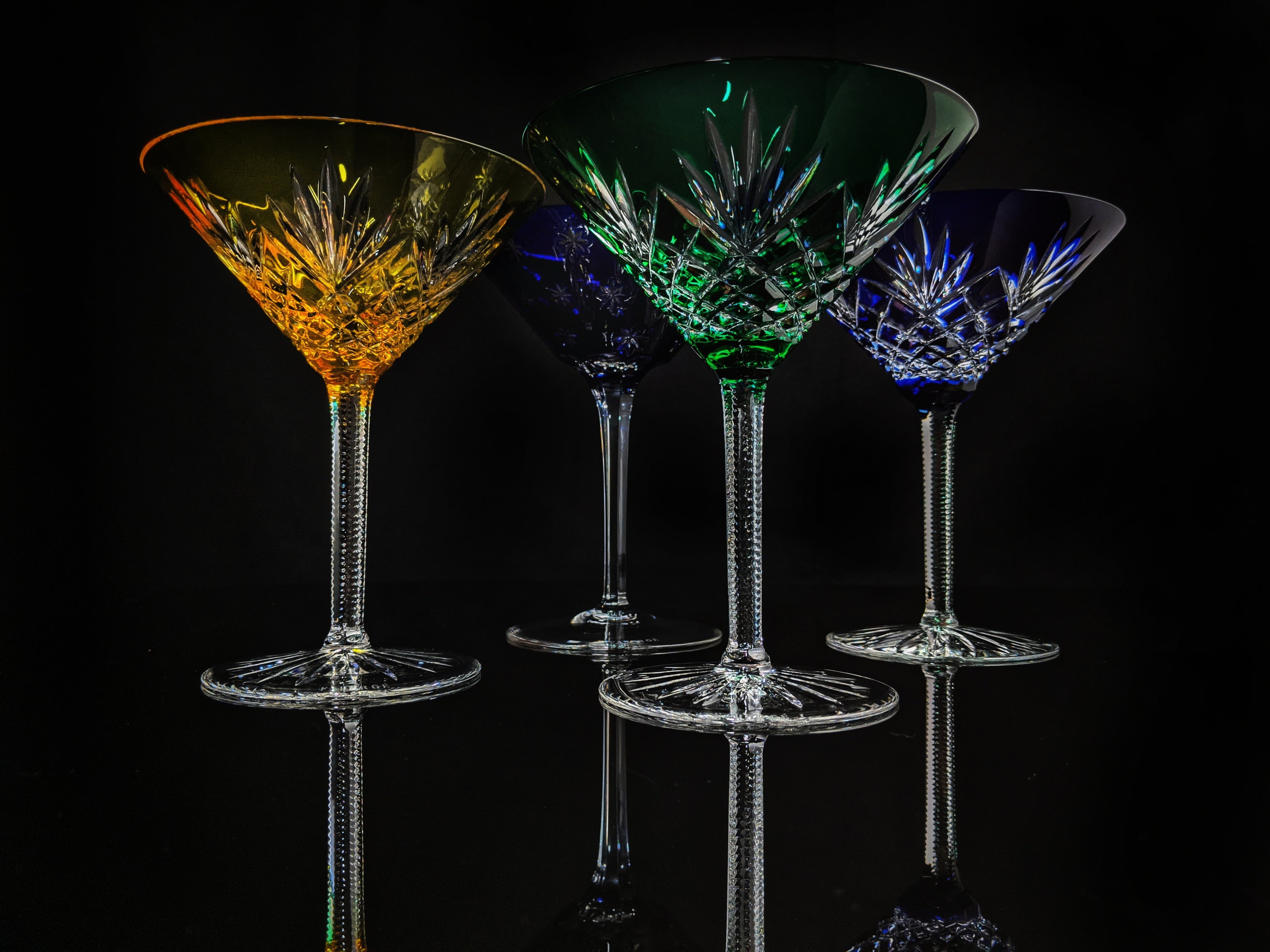 Faberge Martini Crystal Colored Glasses