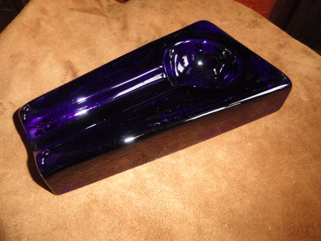 Comoy's Cobalt Blue Heavy Glass Ashtray