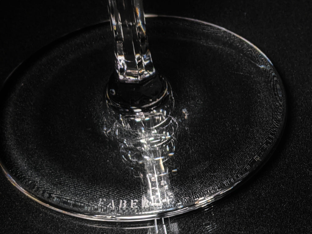 Faberge Crystal Red and Clear Goblets