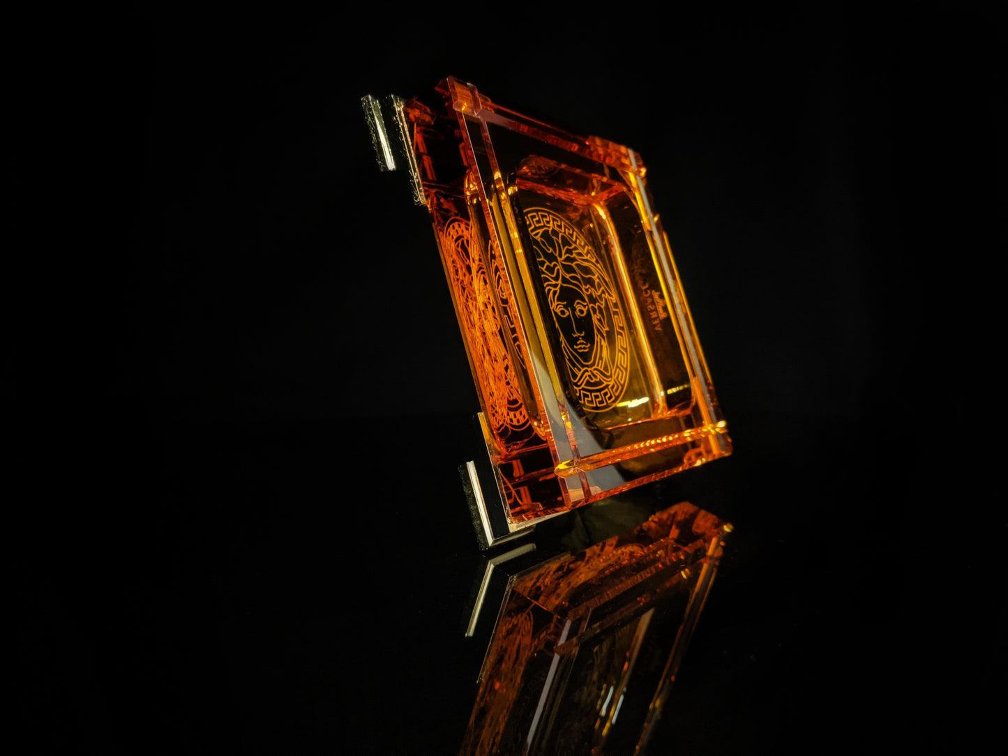 Versace Amber Crystal Ashtray NIB