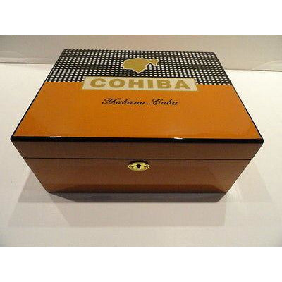 Cohiba Black & Gold Leather Cigar Case & Cohiba Humidor