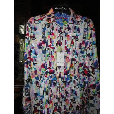 Robert Graham Multicolor Abstract Cubist Print Shirt — Medium
